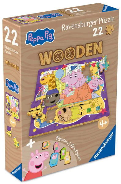 Dřevěné puzzle Prasátko Peppa 22 dílků