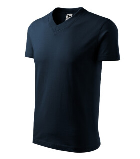 V-neck tričko unisex námořní modrá M