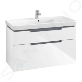 VILLEROY & BOCH - Subway 2.0 Umyvadlová skříňka, 987x590x449 mm, 2 zásuvky, Glossy White A91510DH