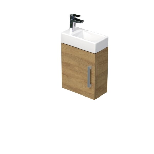 Koupelnová skříňka s umyvadlem SAT Cube Way 1 40x47,5x20 cm dub Hickory mat CUBE320401DDH CUBE320401DDH