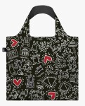 Skládací nákupní taška LOQI KEITH HARING Black Pattern