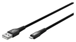 Goobay Lightning - USB-A textilní kabel černá / Datový kabel / Kovové konektory / 2 m (74504)