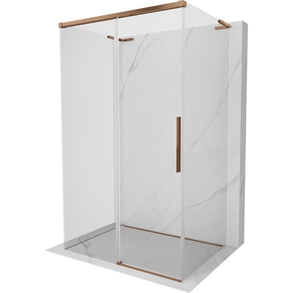 MEXEN/S - Rox-3S L sprchový kout 3 stěnný , posuvný 95 x 110, transparent, růžové zlato 8C2L-095-110-60-00-3S