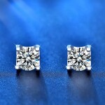 Royal Fashion stříbrné náušnice HA-XEZ008-SILVER-MOISSANITE