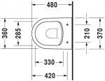 DURAVIT - ME by Starck Závěsné WC, Rimless, bílá 2530090000