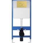 CERANO - Kompletní WC set Profi/Cronus Standard - bílá lesklá - WC tlačítko Duo/Zlatá - předstěnová instalace - 59,3x38,4 CER-213039