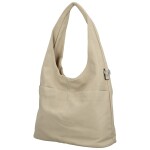 Módní dámská koženková kabelka na rameno Lucyna, krémová