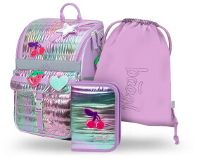 Školní aktovkový 3-dílný set BAAGL ZIPPY - Lavender (aktovka, penál, sáček)