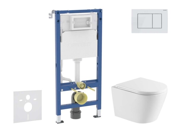 GEBERIT - Duofix Set předstěnové instalace, klozetu Nefia a sedátka softclose, tlačítko Delta30, alpská bílá SANI11CA31116