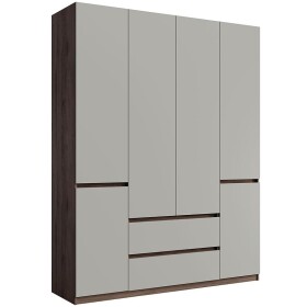 Skříň 6D 2SZ Madison 46 šedá/ořech elegant