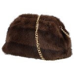 Stylová dámská plyšová crossbody kabelka Bateia, coffee