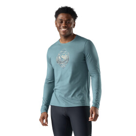 SMARTWOOL Mens Wander Valley Active Long Sleeve G, Dusty Teal (vzorek) velikost: M