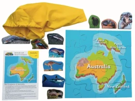 Just Jigsaws 774 Austrálie a její zvířata - dřevěné puzzle 16 dílů a 10 zvířat