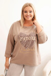 Dámská mikina Plus Size s kapucí a potiskem, grafitová UNI