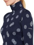 Dámské merino tričko s dlouhým rukávem ICEBREAKER Wmns 260 Vertex LS Half Z FallFl, Midnight Navy/Snow/J velikost: S