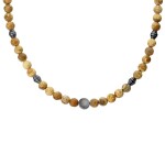 Korálkový náhrdelník Andreé - 6 mm Jaspis pískový, Hnědá 45 cm