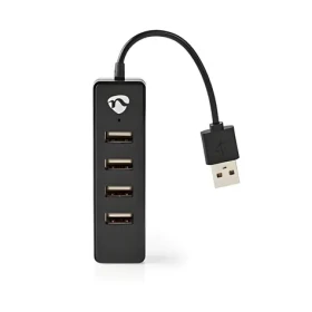 Nedis USB hub / USB hub / 4 porty / USB 2.0 / napájení z USB (UHUBU2420BK)