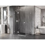 MEXEN/S - Lunar T sprchový kout dveře křídlové levá 125 x 100, transparent, bílá 834T-125-100-20-00-L