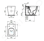 IDEAL STANDARD - i.Life B Stojící WC, vario odpad, RimLS+, lesklá šedá T461658