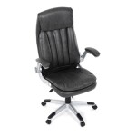 Křeslo kancelářské, šedá ekokůže, houpací mechanismus