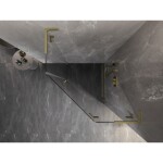 MEXEN/S - Lunar L sprchový kout pětiboký křídlový pravá 80 x 80, transparent, zlato kartáčovaná 831L-080P-080L-55-00-P