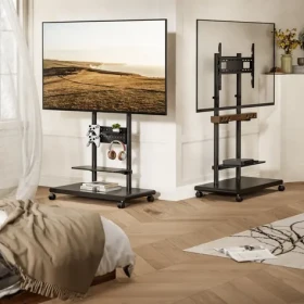 50-90" Equip Mobilní stojan pro TV černá / Stojan pro TV / nosnost 60 kg / VESA do 600x400 / výškově nastavitelný (650635)