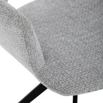 Židle jídelní, šedá látka, 360° vratný mechanismus, černý kov