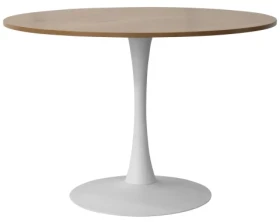 Kulatý jídelní stůl Ronduel, 110 cm, bílý/dub