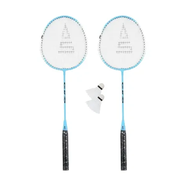 RULYT Badmintonový set světle modrá / 2x raketa 24 cm / 2x míček / Cestovní vak