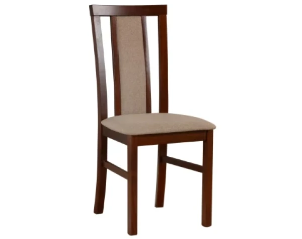 Jídelní židle Milan, ořech/béžovo-hnědá tkanina