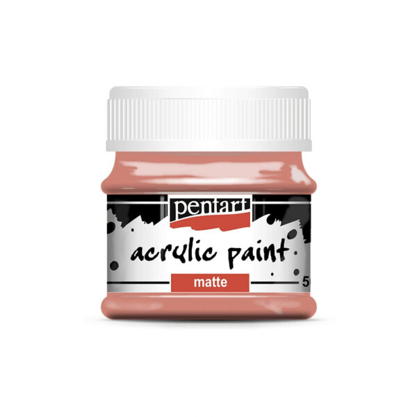 Hobby akrylová barva Pentart MATTE 50 ml, červená koralová