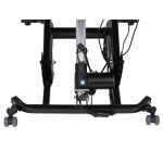 Křeslo polohovací, eletrické, šedá látka.