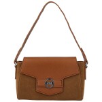 Módní dámská koženková kabelka na rameno Harper, hnědá