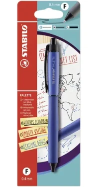 STABILO® PALETTE - Roller se stiskacím mechanismem - modrá - hrot F (0,4 mm) - modrý inkoust (SB-B-55312-10)