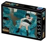 D-TOYS Puzzle Malá dívka v modrém křesle