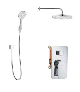 Kielle - Vega Sprchový set s baterií pod omítku, pro 2 spotřebiče, s příslušenstvím EcoSpare a tělesem, chrom 20618SP90