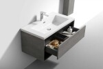 Kielle - Meara Skříňka s umyvadlem 90 cm, beton/matná černá 50026S905