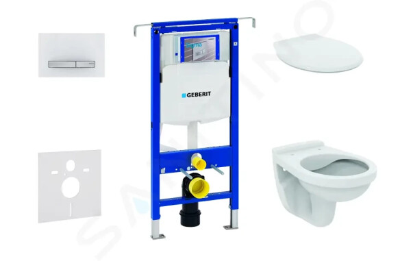 GEBERIT - Duofix Set předstěnové instalace, klozet Alpha se sedátkem, tlačítko Sigma50, alpská bílá 111.355.00.5 NR8