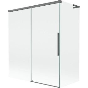 MEXEN/S - Rox L vanová zástěna 2-křídlová posuvná 140 + 70 x 150, transparent, grafit metal 8C9L-140-070-95-00