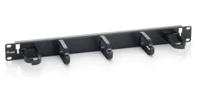 Equip 19" černá / Vyvazovací panel / 1U / 5x plastová úchytka / ocel, plast (327311)