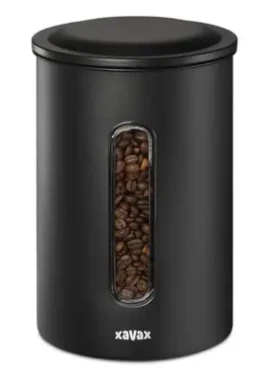 Rozbaleno - Xavax Barista dóza na 1,3 kg zrnkové kávy nebo 1,5 kg mleté kávy / vzduchotěsná / matná černá / rozbaleno (4047443494153.rozbaleno)