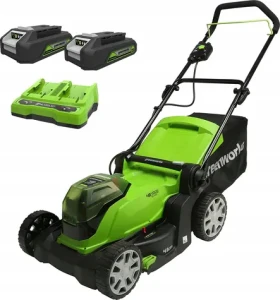 Greenworks G24X2LM41K2 / Aku sekačka na trávu / 2x24V / 2x2.0Ah / záběr 41 cm (GR2512607UC)