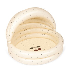 Konges Sløjd Nafukovací bazén se stříškou Navy Dots Ø 110 cm, krémová barva, plast