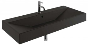 KLUDI - Resa Umyvadlo 121x51 cm, s přepadem, s otvorem pro baterii, matná černá 59WW12139