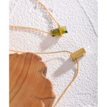 Ocelový náhrdelník Sabrina - chirurgická ocel, zirkon, Zlatá 42 cm + 5 cm (prodloužení)