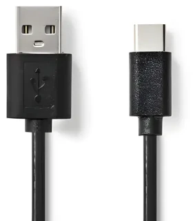 Nedis USB-A - USB-C nabíjecí kabel černá / Kabel / USB 2.0 / 480 Mbps / 2 m (CCGL60601BK20)