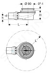 GEBERIT - Příslušenství Sprchová odpadní souprava d90, s krytem odpadního ventilu, chrom 150.551.21.1