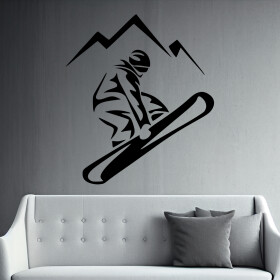 Samolepka Snowbordista Barva: černá, Velikost: 40 x 45 cm