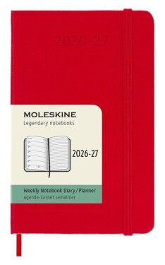 18měsíční diář Moleskine 2026-27 - tvrdé desky, S, týdenní, červený