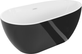 MEXEN/S - Eos volně stojící vana 150 x 75, bílá/černá, sifon a přepad bílá 52471507575-20